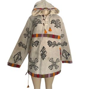 NIRVANA Tibetan Handcrafted Ethnic Tribal Power Animal Hooded Pullover Jacket